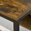 Scrivania PC con Scaffali e Cassetti 140x50x110 cm in Legno e Acciaio Marrone