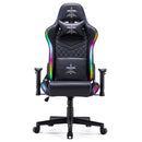 Sedia da Gaming Ergonomica con LED RGB in Similpelle Nera