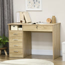 Scrivania per Camera o Ufficio 110x50x76 cm con 2 Cassetti e 2 Chiavi in Legno Bianco      