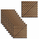 Set 10 Pannelli Decorativi Fonoassorbenti 58x58 cm in MDF Decoro D Obliquo Doppio Noce Asia