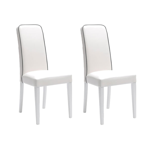 acquista Set 2 Sedie 59x46xH99 cm in Similpelle Anita Bianco