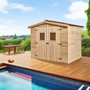 Casetta Box da Giardino 2,4x1,6 m con Pavimento in Legno Picea Massello 16mm Eden