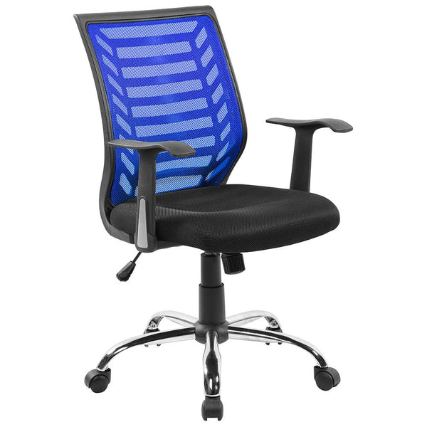Chaise de bureau opérative en tissu Tosini Miami bleu / noir et maille sconto