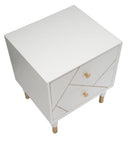 Comodino Luxy 45x40x51 cm in Legno e MDF e in Ferro Bianco e Oro