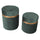 Lot de 2 Poufs de Rangement Ø35 cm et Ø39 cm en Tissu Velours Vert Sauge