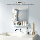 Specchio da Bagno da Parete con Mensola 50x12x60 cm Bianca 
