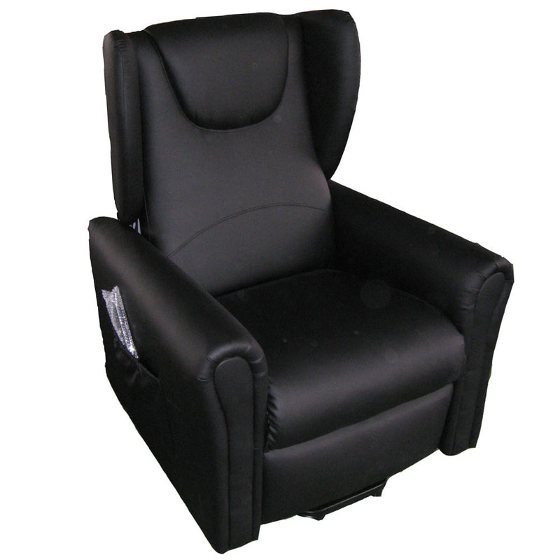 Poltrona Relax Elettrica Tea con Alzapersona Lift 2 Motori Massaggiante in Similpelle Nero