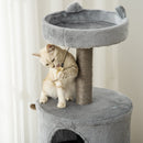 Albero Tiragraffi per Gatti 60x40x133 cm in Sisal e Peluche Grigio