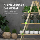 Portapiante Verticale 3 Livelli 100x36x112 cm a Doghe in Abete Color Legno      