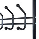 Appendiabiti Panchina per Ingresso con Scarpiera in Acciaio Nero 67x30x185 cm 