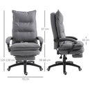 Sedia Poltrona da Ufficio Presidenziale Massaggiante 70x62x120-130 cm con Poggiapiedi Grigio