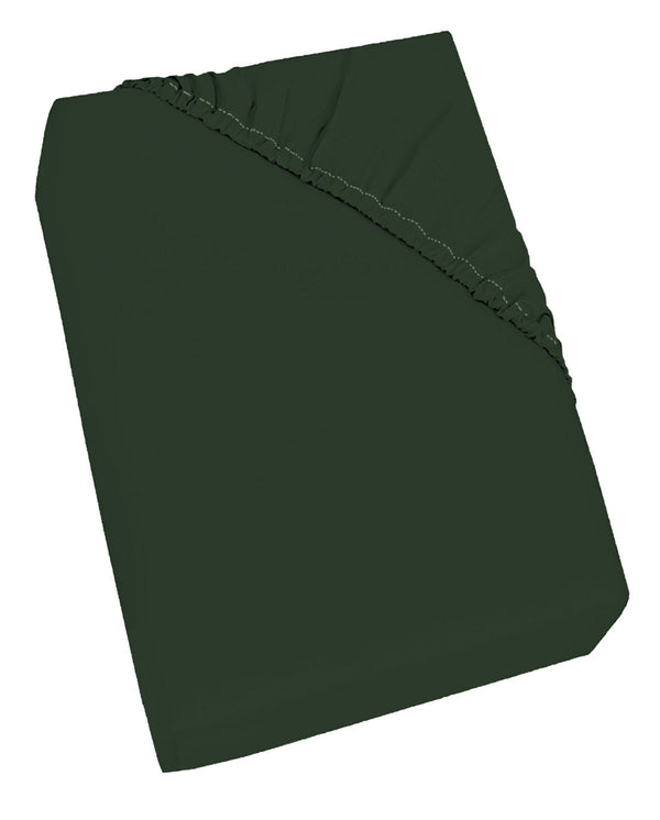 Drap-housse avec coins et élastique en coton vert olive différentes tailles acquista