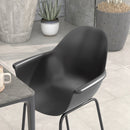 Set 4 Sedie Impilabili con Piedini Antiscivolo 59x55x84 cm in Plastica Nero