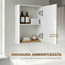 Mobiletto Bagno Pensile Sopra WC 30x14x50 cm con Ripiano Regolabile e Anta in MDF Bianco      