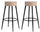 Set 2 Sgabelli 33x33xH77,5 cm in Microfibra Greg Beige