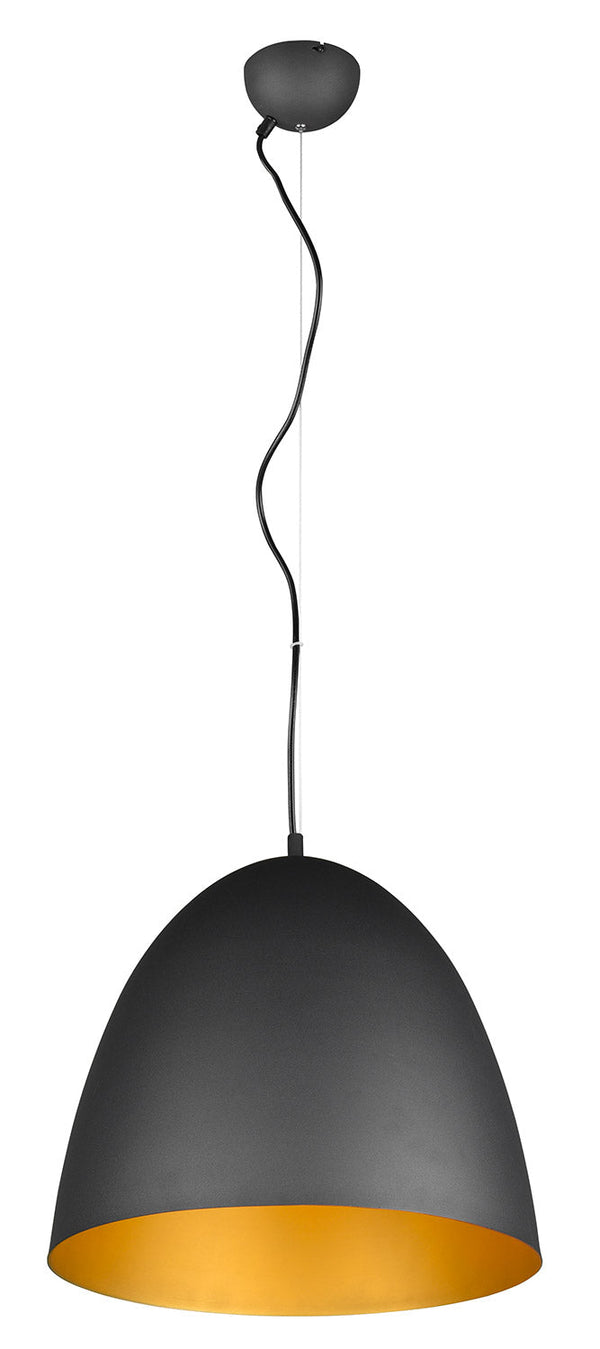 prezzo Lampada a Sospensione da Interno Attacco E27 in Metallo Nero e Oro