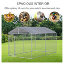 Recinto per Animali Domestici Cani Cuccioli 400x230x232 cm in Metallo Galvanizzato Argento