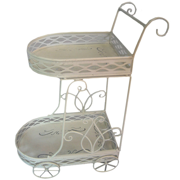 Chariot de jardin en métal 2 étages Aprilia blanc 58x35H86cm acquista