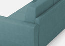 Divano Angolare 6 Posti 288x248x85 cm Yasel in Tessuto Petrolio