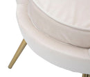 Poltrona Vienna Crema 85x76x88 cm Spugna e Tessuto e Metallo Bianco e Oro