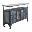 Mobile Emeric 132,5x37,5x82 h cm in Acciaio Grigio