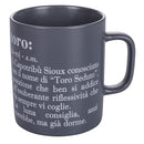 Tazza Zodiaco "toro" Ø8x10 cm in Bone China VdE Tivoli 1996 Grigio Scuro