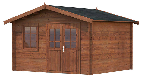 online Casetta da Giardino Porta Doppia e Finestra 380x337 cm in Legno Dorothy