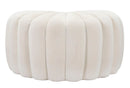 Puff Shell Crema 80x54x42 cm in Legno Spugna e Poliestere Crema