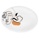 Piatto da Portata 38x27 cm  in Ceramica VdE Tivoli 1996 Face to grey 