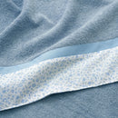 Set Spugna 4 Pezzi Asciugamani Viso + Ospite con Balza Stampata Garrini Emily Azzurro