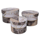 Set 3 Scatole in Similpelle marmo tondo 