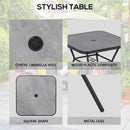 Set Tavolo e 4 Sedie Pieghevoli da Giardino   Nero