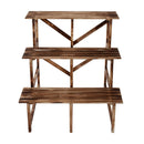 Scaletta Fioriera Portavasi da Giardino a 3 Ripiani in Legno di Abete 80x80x80 cm 