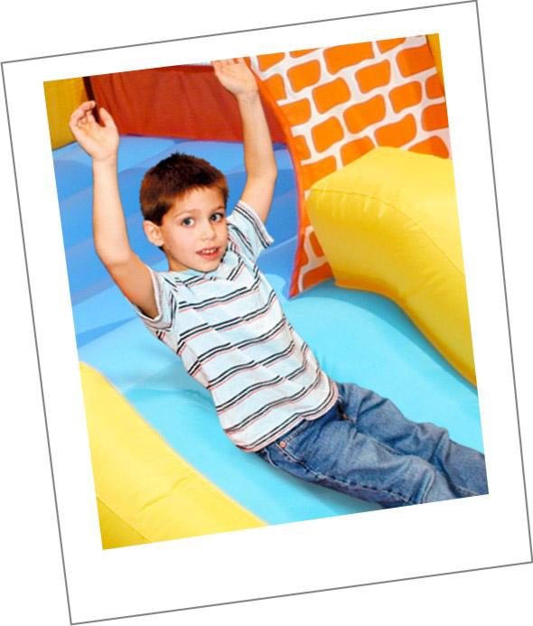 Castello Giostra Gonfiabile con Pompa Happy Hop 4 in 1