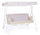Fauteuil à bascule de jardin 3 places 198x140x174 cm avec dossier inclinable pour fonction lit Zanzibar Blanc