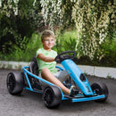 Go Kart Elettrico per Bambini 24V 13km/h Schienale Alto e Cintura di Sicurezza Blu e Nero  
