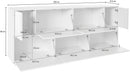 Credenza 7 Ante 200x41,4x86 cm Bloom Bianco Lucido