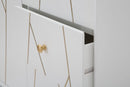 Mobletto Luxy 80x40x82,5 cm in Legno e MDF e in Ferro Bianco e Oro