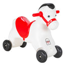 Cavallo a Dondolo Multifunzione 35x77x50 cm Primipassi con Ruote Bianco