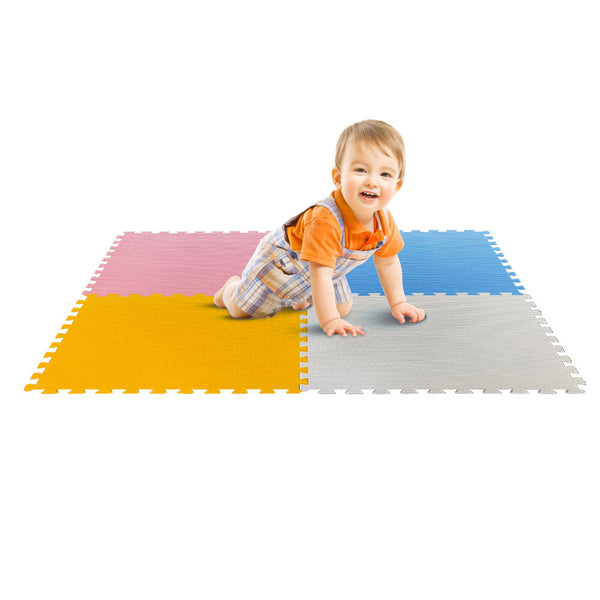 Tappeto Puzzle 4pz per Bambini Componibile Mega Quadrotti Multicolore prezzo