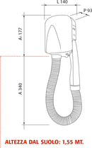 Asciugacapelli Phon da Parete con Tubo 700W Vama Tiny Bianco