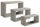 Set 3 Mensole da Parete Rettangolare in Fibra di Legno Trittico Rovere Grigio New