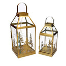 Set 2 Lanterne in Metallo oro