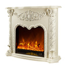 Camino Elettrico da Pavimento 102x120x33 cm Effetto Fiamma 1500W Florence Bianco