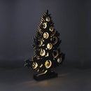 Albero di Natale in Legno 50 cm con Led e Palline Antracite