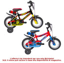Bicicletta per Bambino 12” 2 Freni Super Hero Nero e Giallo o Rosso e Blu