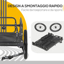 Carrello Bici da 70L con 2 Ruote da 16" 2 Catarifrangenti e Bandierina 125x64x53,5 cm in Acciaio e PE Nero      