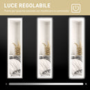 Specchio con Luci LED Regolabili e Pulsante Touch 40x5x160 cm in Vetro e MDF Grigio  