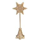 Portacandele metallo oro fiocco di neve1p cm 15x12xh39