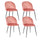 Lot de 4 Chaises Rembourrées 45x55x79 cm en Velours Rose Clair